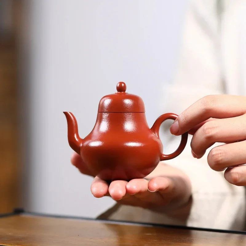 Yixing Zisha Teapot [Si Ting] (Wrinkled Skin Zhu Ni - 120ml) - YIQIN TEA HOUSE | yiqinteahouse.com | <200ml, teapot, teaware, zisha teapot