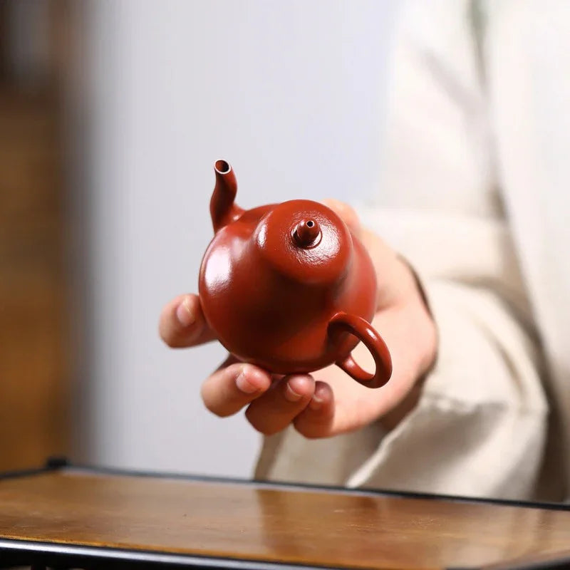 Yixing Zisha Teapot [Si Ting] (Wrinkled Skin Zhu Ni - 120ml) - YIQIN TEA HOUSE | yiqinteahouse.com | <200ml, teapot, teaware, zisha teapot