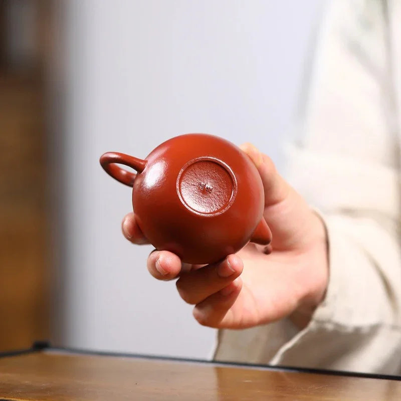 Yixing Zisha Teapot [Si Ting] (Wrinkled Skin Zhu Ni - 120ml) - YIQIN TEA HOUSE | yiqinteahouse.com | <200ml, teapot, teaware, zisha teapot