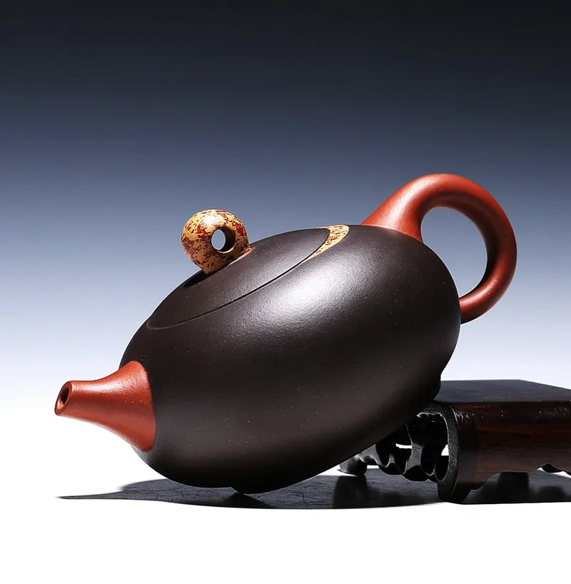 Yixing Zisha Teapot [Moon Xishi] (Hei Ni/Jiao Ni - 330ml) - YIQIN TEA HOUSE | yiqinteahouse.com | >300ml, new arrival, teapot, teaware, zisha teapot