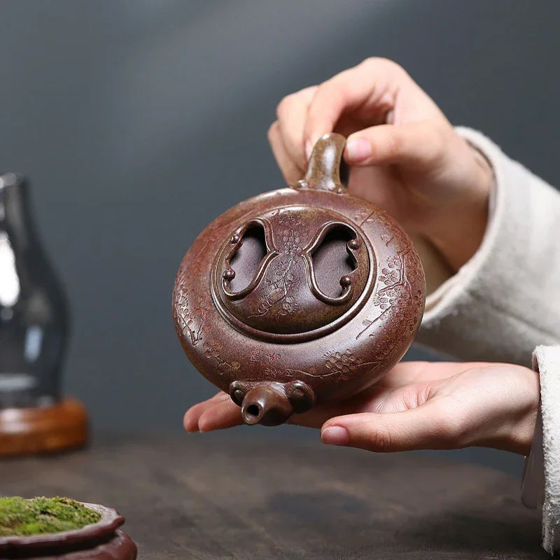 Teko Zisha Yixing [Niu Gai An Xiang] (Pembakaran Kayu Api Duan Ni - 300ml)