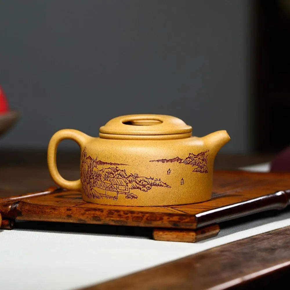 Yixing Zisha Teapot [Niu Gai Lianzi] (Huang Duan Ni - 220ml) - YIQIN TEA HOUSE | yiqinteahouse.com | 200-300ml, new arrival, teapot, teaware, zisha teapot