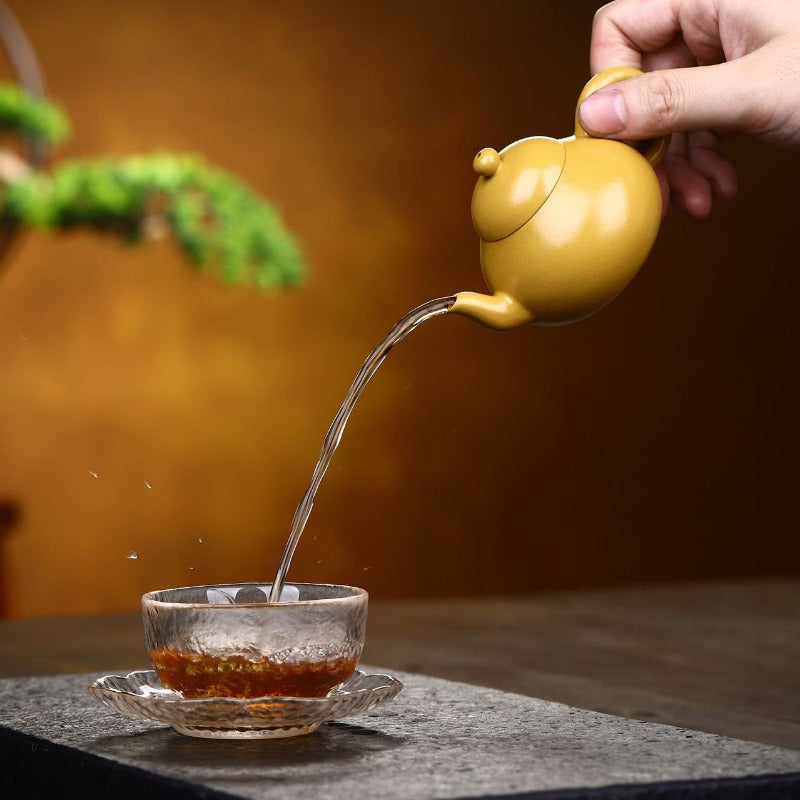 Yixing Zisha Teapot [Pear Pot] (Huangjin Zhu Ni - 110ml) - YIQIN TEA HOUSE | yiqinteahouse.com | <200ml, teapot, teaware, zisha teapot