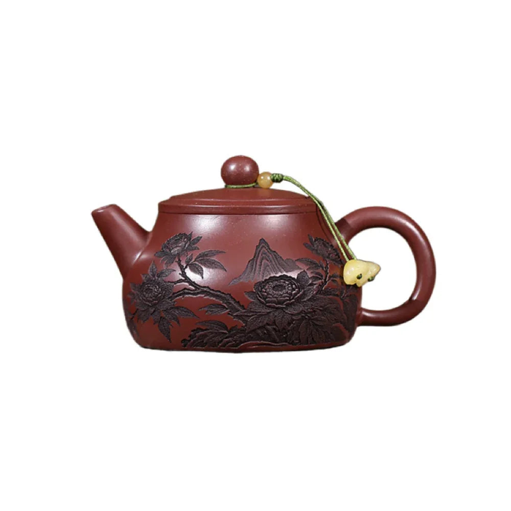 Yixing Zisha Teapot [Peony Shi Piao] (Long Xue Sha - 200ml)