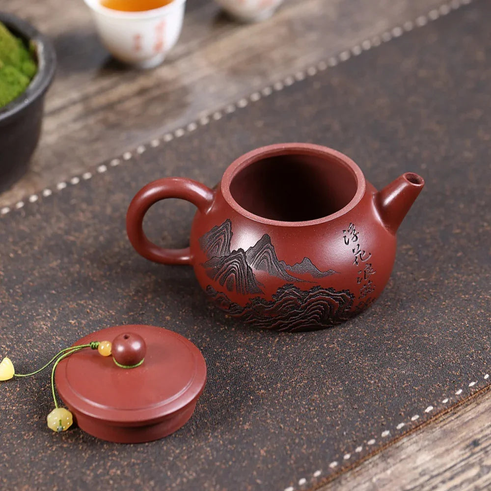 Yixing Zisha Teapot [Peony Shi Piao] (Long Xue Sha - 200ml)