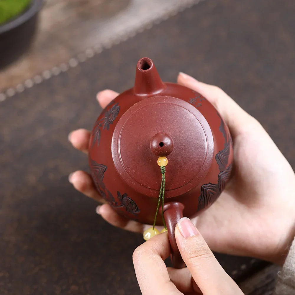 Yixing Zisha Teapot [Peony Shi Piao] (Long Xue Sha - 200ml)