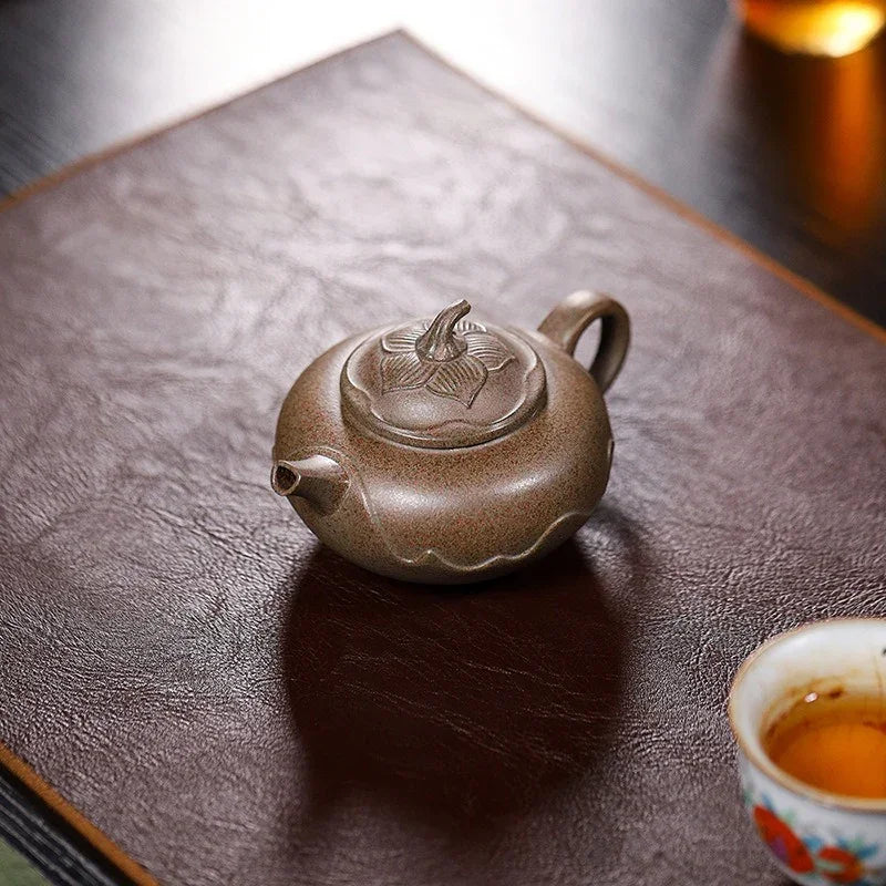 Teko Zisha Yixing [Ping Ting Pot] (Long Bei Qing Dibakar Kayu Api - 190ml)