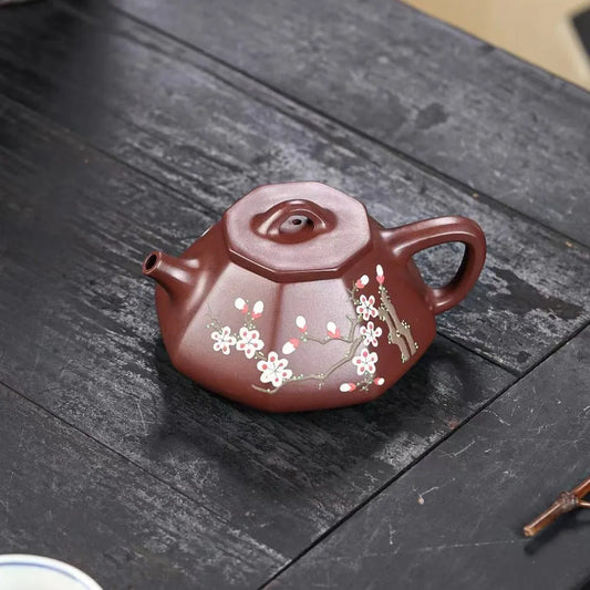 Yixing Zisha Teapot [Plum Blossom Bafang Shi Piao] (Zi Zhu Ni - 180ml) - YIQIN TEA HOUSE | yiqinteahouse.com | <200ml, new arrival, teapot, teaware, zisha teapot