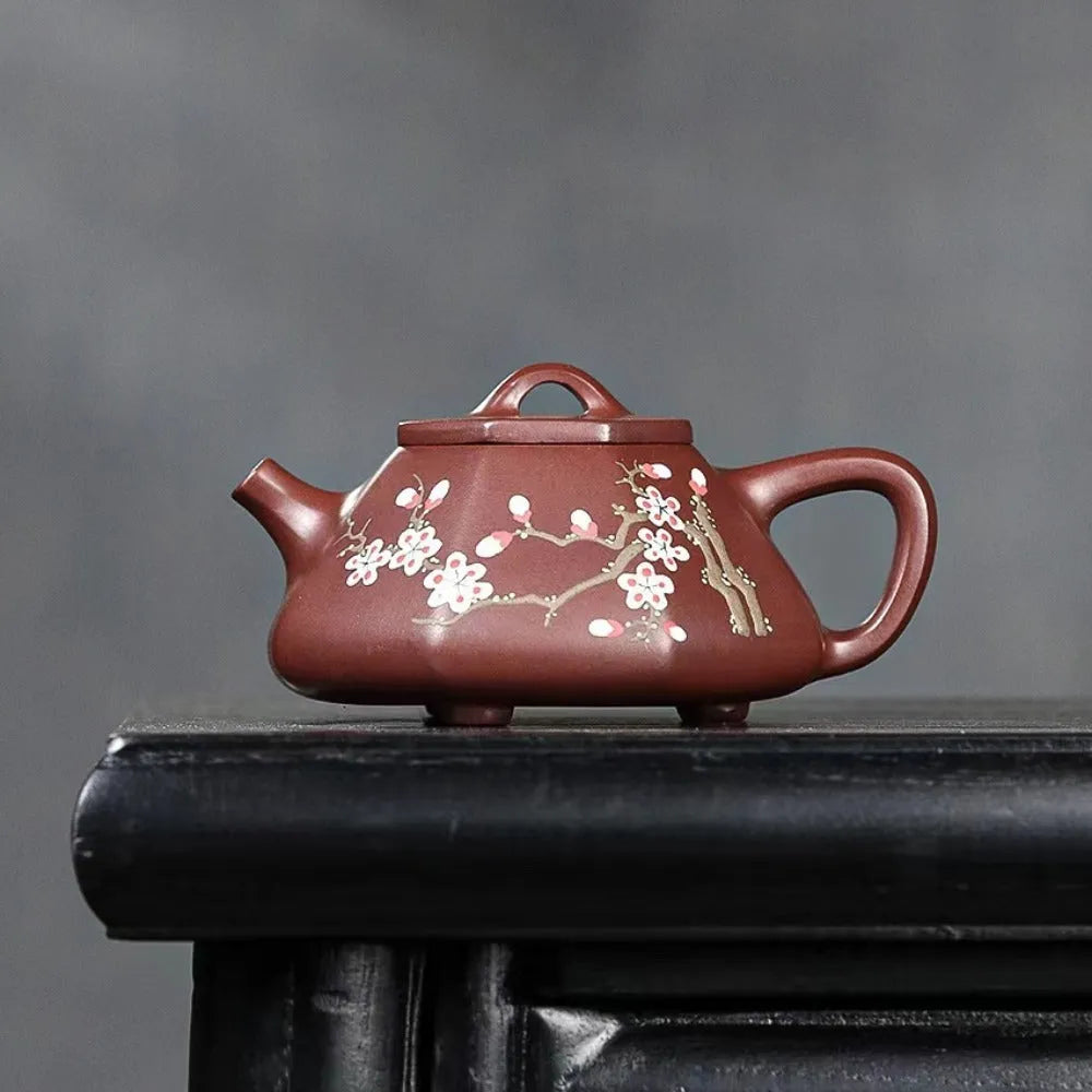 Yixing Zisha Teapot [Plum Blossom Bafang Shi Piao] (Zi Zhu Ni - 180ml) - YIQIN TEA HOUSE | yiqinteahouse.com | <200ml, new arrival, teapot, teaware, zisha teapot