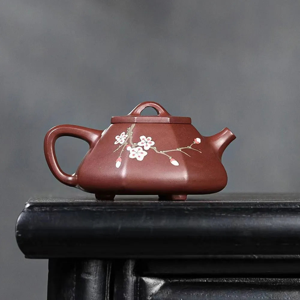 Yixing Zisha Teapot [Plum Blossom Bafang Shi Piao] (Zi Zhu Ni - 180ml) - YIQIN TEA HOUSE | yiqinteahouse.com | <200ml, new arrival, teapot, teaware, zisha teapot