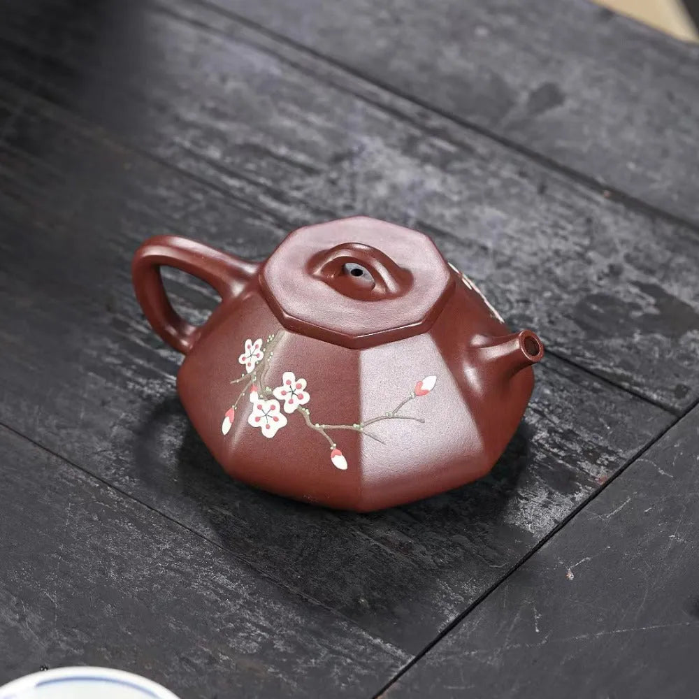 Yixing Zisha Teapot [Plum Blossom Bafang Shi Piao] (Zi Zhu Ni - 180ml) - YIQIN TEA HOUSE | yiqinteahouse.com | <200ml, new arrival, teapot, teaware, zisha teapot