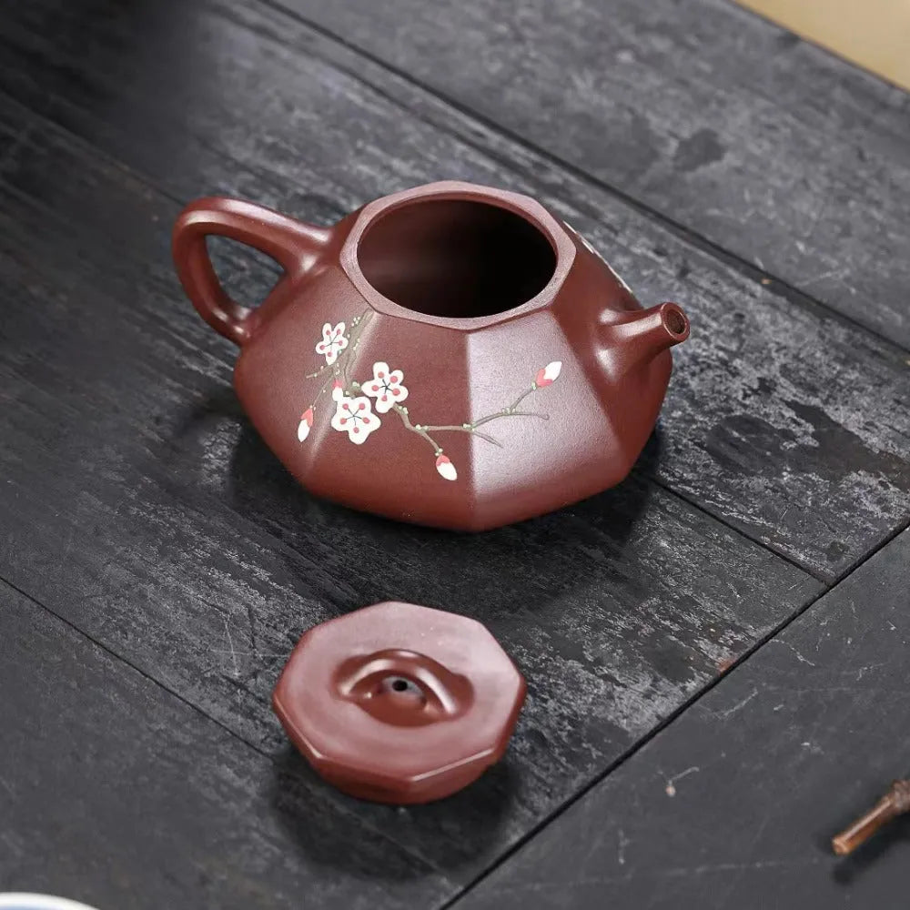 Yixing Zisha Teapot [Plum Blossom Bafang Shi Piao] (Zi Zhu Ni - 180ml) - YIQIN TEA HOUSE | yiqinteahouse.com | <200ml, new arrival, teapot, teaware, zisha teapot