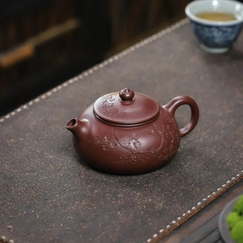 Yixing Zisha Teapot [Plum Blossom Han Jiang] (Zi Zhu Ni - 250ml)