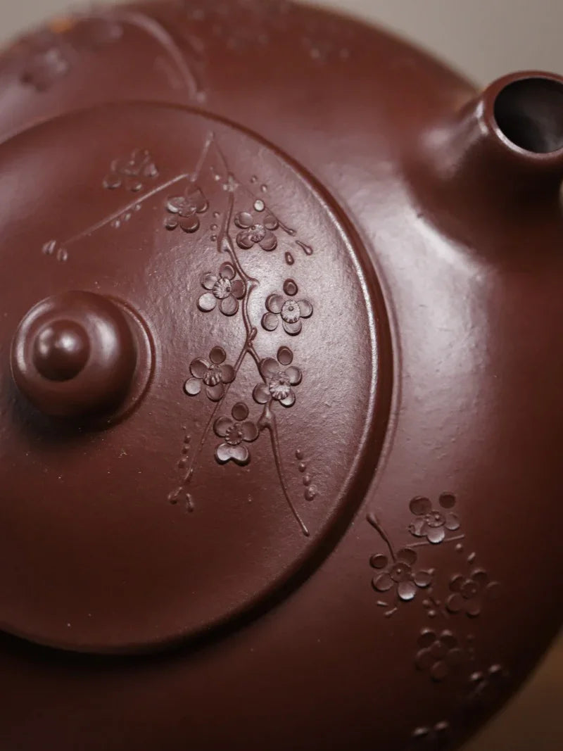 Yixing Zisha Teapot [Plum Blossom Han Jiang] (Zi Zhu Ni - 250ml)
