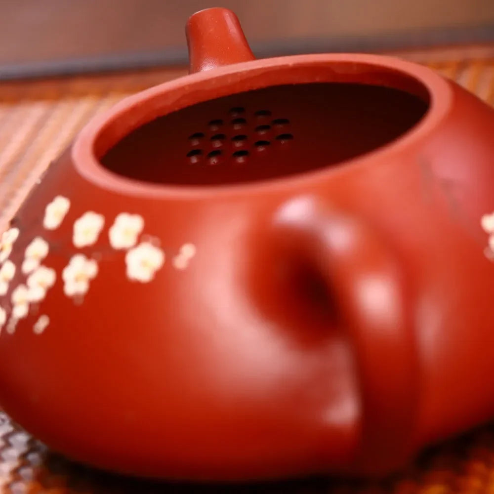 Yixing Zisha Teapot [Plum Blossom Jingzhou Shi Piao] (Dahongpao - 180ml) - YIQIN TEA HOUSE | yiqinteahouse.com | <200ml, new arrival, teapot, teaware, zisha teapot