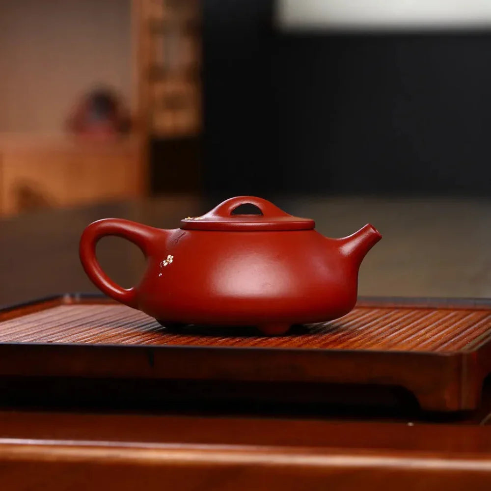 Yixing Zisha Teapot [Plum Blossom Jingzhou Shi Piao] (Dahongpao - 180ml) - YIQIN TEA HOUSE | yiqinteahouse.com | <200ml, new arrival, teapot, teaware, zisha teapot