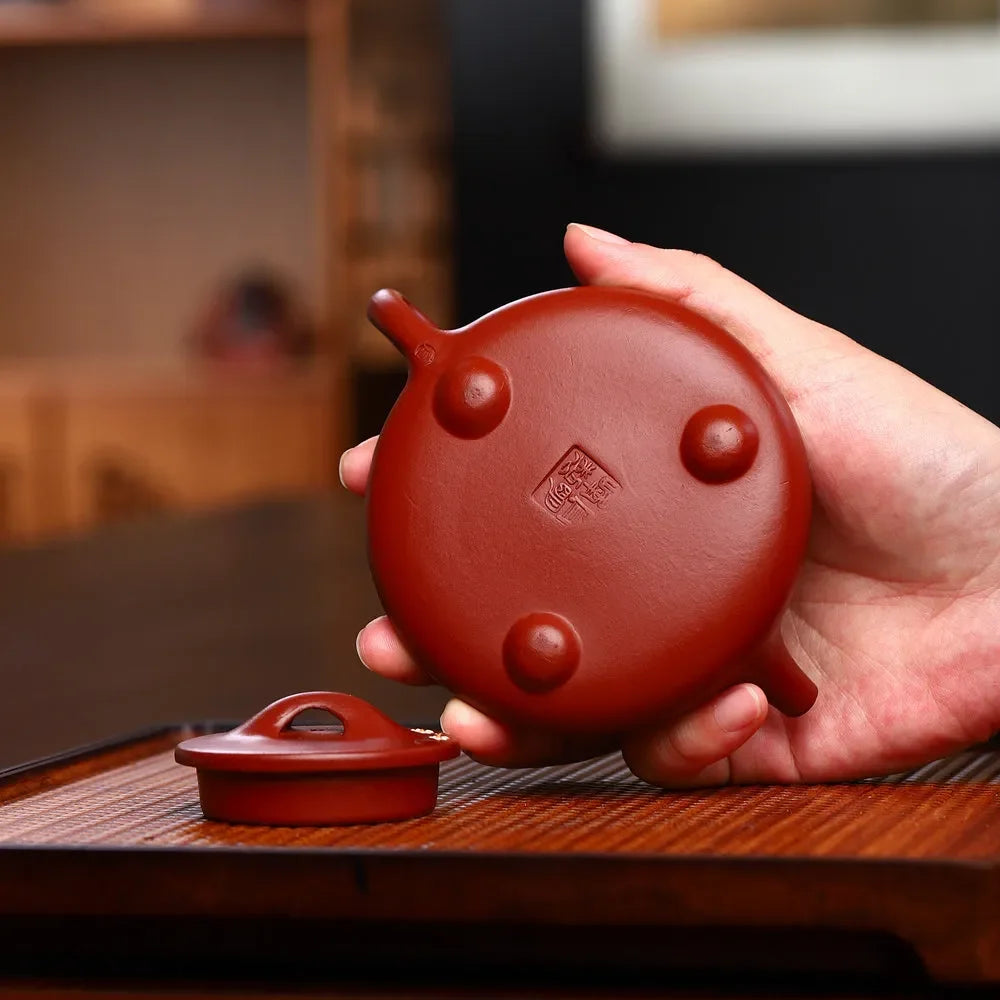 Yixing Zisha Teapot [Plum Blossom Jingzhou Shi Piao] (Dahongpao - 180ml) - YIQIN TEA HOUSE | yiqinteahouse.com | <200ml, new arrival, teapot, teaware, zisha teapot