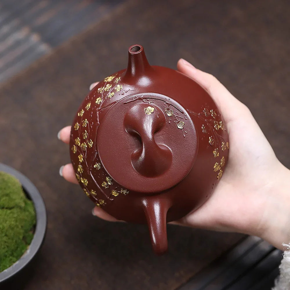 Théière Yixing Zisha [Fleur de prunier Jingzhou Shi Piao] (Hong Pi Long - 310 ml)