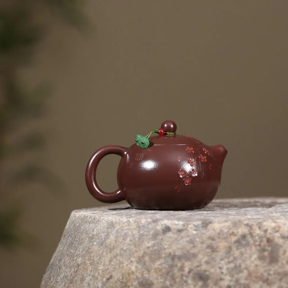 Yixing Zisha Teapot [Plum Blossom Xishi] (Zi Zhu Ni - 280ml)