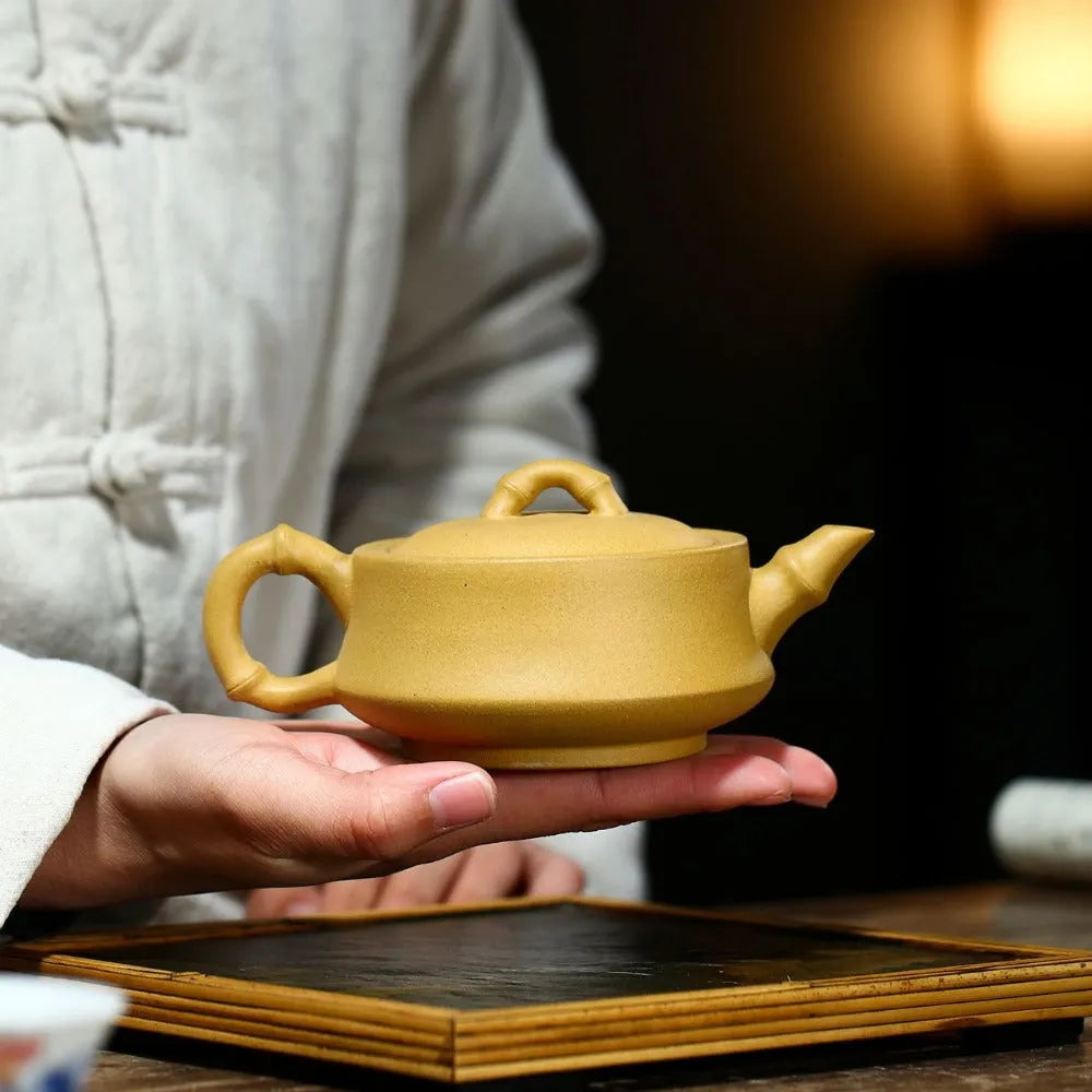 Yixing Zisha Teapot [Qianqiu Zhu Yun] (Huangjin Duan Ni - 280ml) - YIQIN TEA HOUSE | yiqinteahouse.com | 200-300ml, new arrival, teapot, teaware, zisha teapot