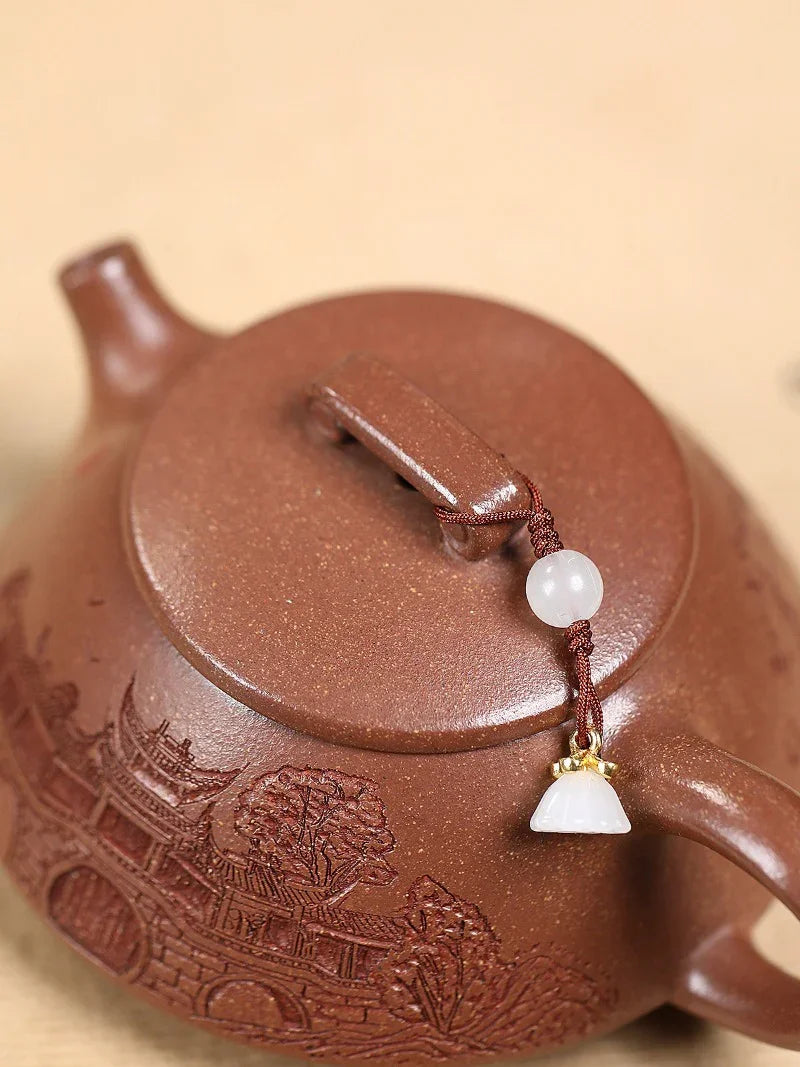 Yixing Zisha Teapot [Qiao Gai Na Piao] (Jiang Po Ni - 170ml) - YIQIN TEA HOUSE | yiqinteahouse.com | <200ml, teapot, teaware, zisha teapot