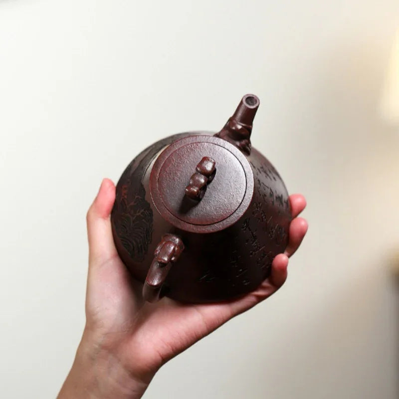 Yixing Zisha Teapot [Ruyi Na Piao] (Long Xue Sha - 310ml) - YIQIN TEA HOUSE | yiqinteahouse.com | >300ml, teapot, teaware, zisha teapot