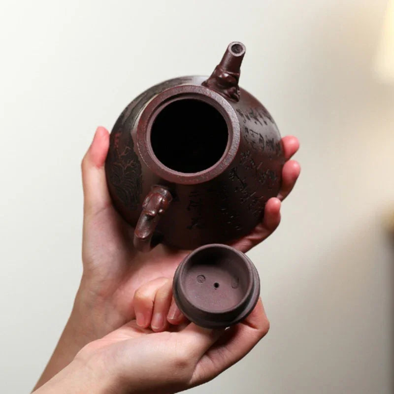 Yixing Zisha Teapot [Ruyi Na Piao] (Long Xue Sha - 310ml) - YIQIN TEA HOUSE | yiqinteahouse.com | >300ml, teapot, teaware, zisha teapot