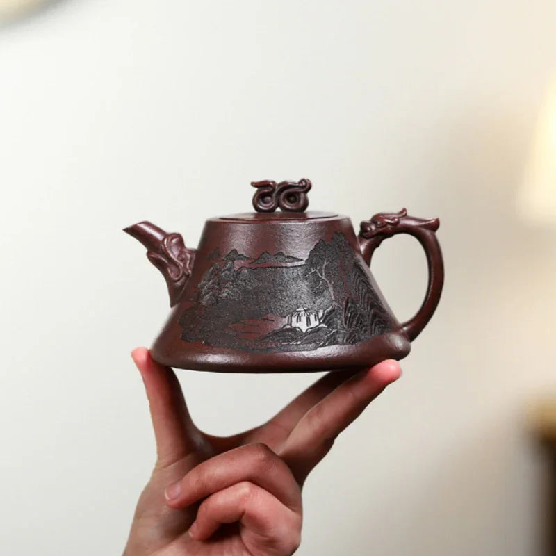 Yixing Zisha Teapot [Ruyi Na Piao] (Long Xue Sha - 310ml) - YIQIN TEA HOUSE | yiqinteahouse.com | >300ml, teapot, teaware, zisha teapot