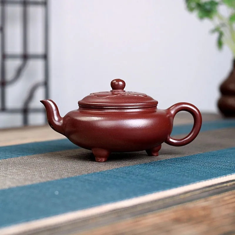 Yixing Zisha Teapot [Ruyi Tripod] (Zi Ni - 280ml) - YIQIN TEA HOUSE | yiqinteahouse.com | 200-300ml, new arrival, teapot, teaware, zisha teapot