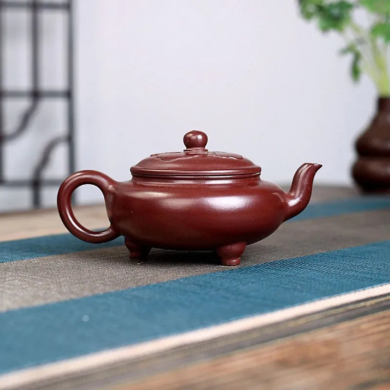 Yixing Zisha Teapot [Ruyi Tripod] (Zi Ni - 280ml) - YIQIN TEA HOUSE | yiqinteahouse.com | 200-300ml, new arrival, teapot, teaware, zisha teapot