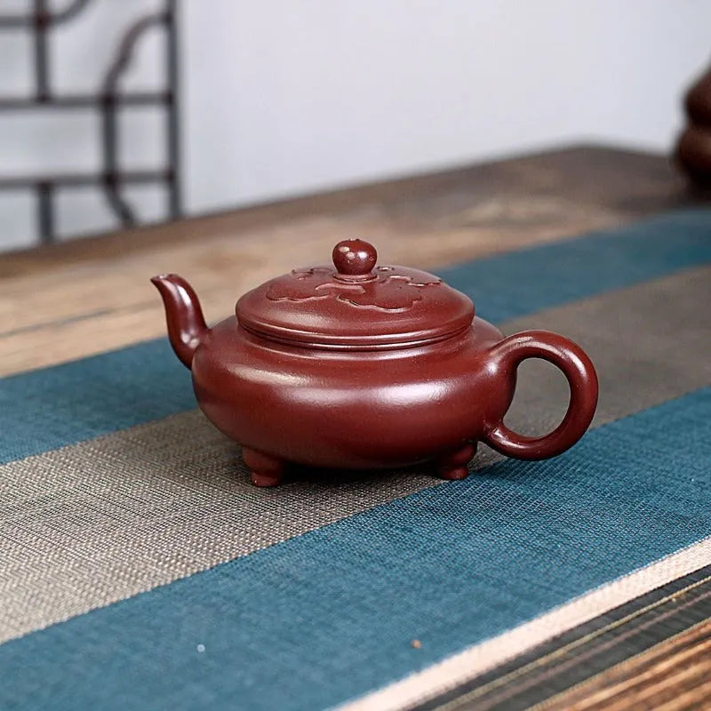 Yixing Zisha Teapot [Ruyi Tripod] (Zi Ni - 280ml) - YIQIN TEA HOUSE | yiqinteahouse.com | 200-300ml, new arrival, teapot, teaware, zisha teapot