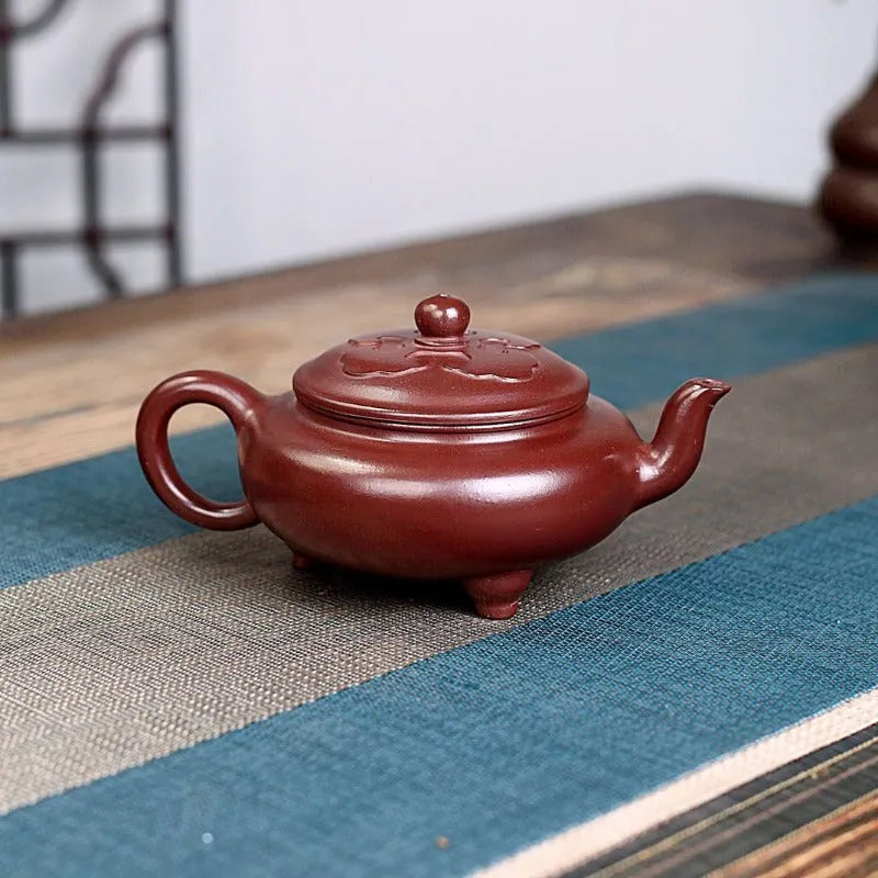 Yixing Zisha Teapot [Ruyi Tripod] (Zi Ni - 280ml) - YIQIN TEA HOUSE | yiqinteahouse.com | 200-300ml, new arrival, teapot, teaware, zisha teapot