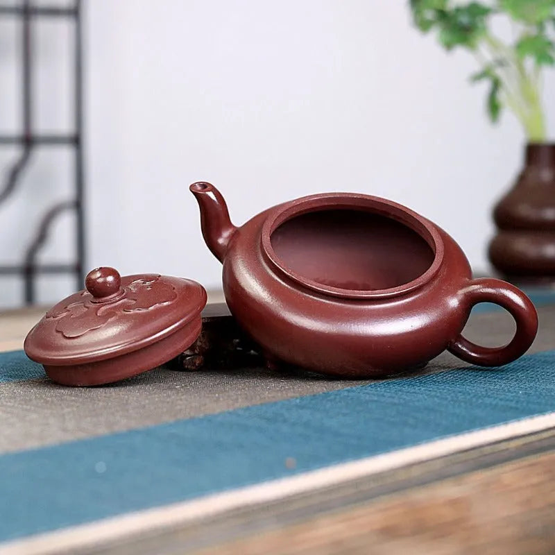 Yixing Zisha Teapot [Ruyi Tripod] (Zi Ni - 280ml) - YIQIN TEA HOUSE | yiqinteahouse.com | 200-300ml, new arrival, teapot, teaware, zisha teapot