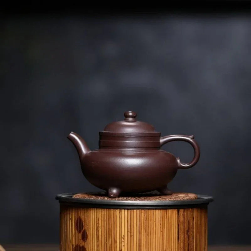 Yixing Zisha Teapot [San Zu Ao Xue] (Zi Ni - 230ml) - YIQIN TEA HOUSE | yiqinteahouse.com | 200-300ml, teapot, teaware, zisha teapot