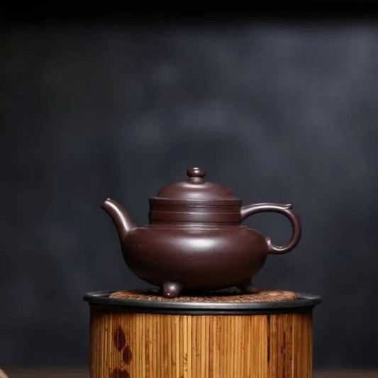 Yixing Zisha Teapot [San Zu Ao Xue] (Zi Ni - 230ml) - YIQIN TEA HOUSE | yiqinteahouse.com | 200-300ml, teapot, teaware, zisha teapot