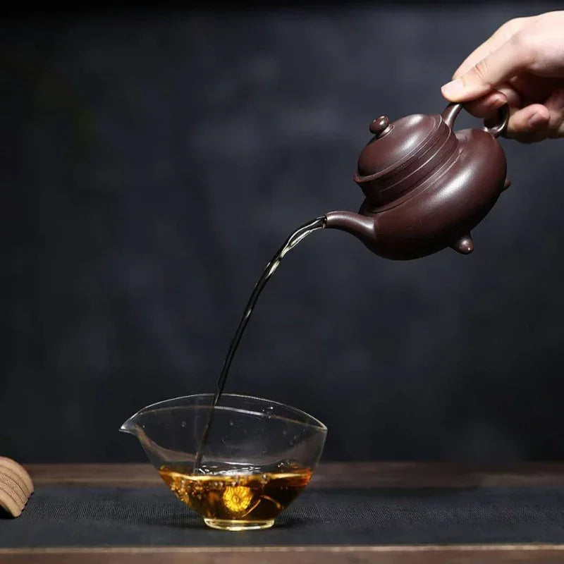 Yixing Zisha Teapot [San Zu Ao Xue] (Zi Ni - 230ml) - YIQIN TEA HOUSE | yiqinteahouse.com | 200-300ml, teapot, teaware, zisha teapot