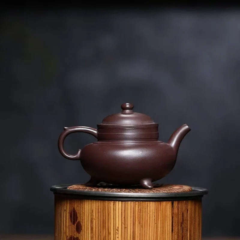 Yixing Zisha Teapot [San Zu Ao Xue] (Zi Ni - 230ml) - YIQIN TEA HOUSE | yiqinteahouse.com | 200-300ml, teapot, teaware, zisha teapot