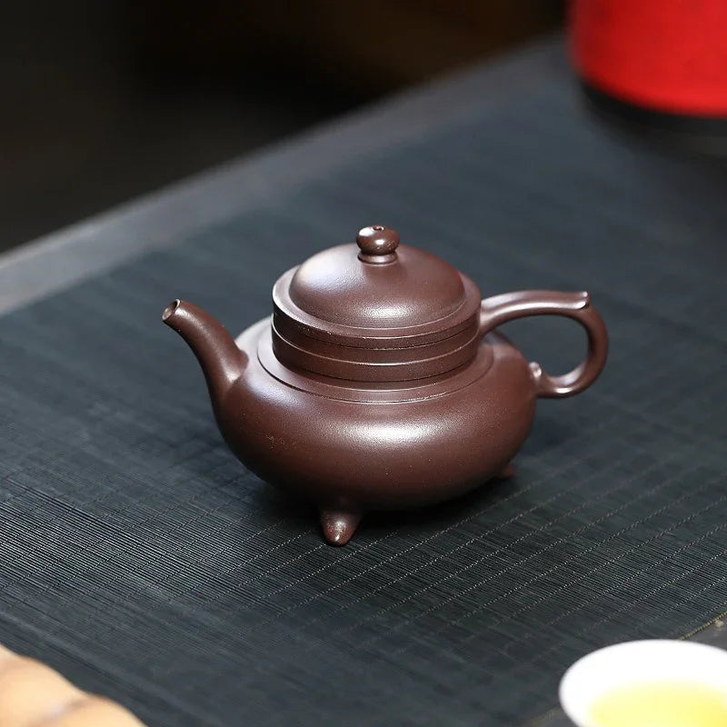 Yixing Zisha Teapot [San Zu Ao Xue] (Zi Ni - 230ml) - YIQIN TEA HOUSE | yiqinteahouse.com | 200-300ml, teapot, teaware, zisha teapot