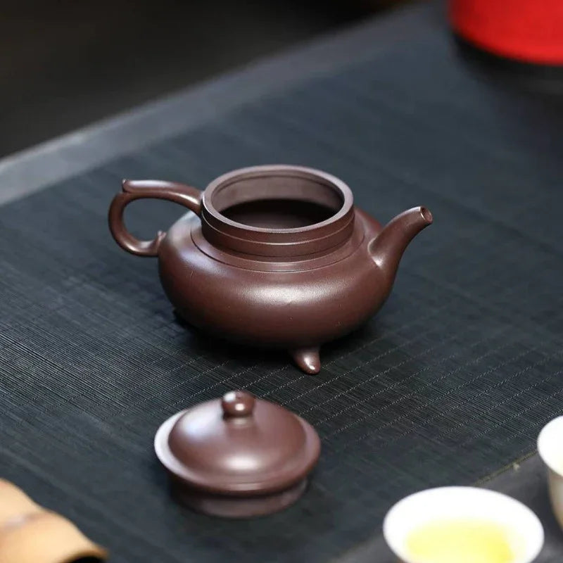 Yixing Zisha Teapot [San Zu Ao Xue] (Zi Ni - 230ml) - YIQIN TEA HOUSE | yiqinteahouse.com | 200-300ml, teapot, teaware, zisha teapot
