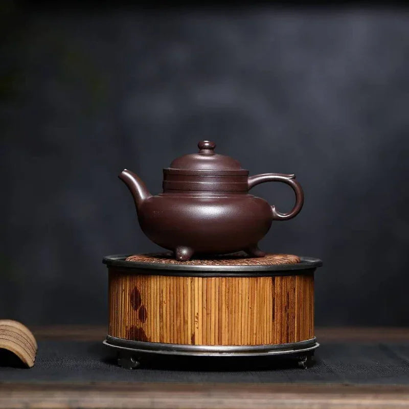Yixing Zisha Teapot [San Zu Ao Xue] (Zi Ni - 230ml) - YIQIN TEA HOUSE | yiqinteahouse.com | 200-300ml, teapot, teaware, zisha teapot