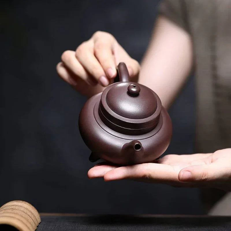 Yixing Zisha Teapot [San Zu Ao Xue] (Zi Ni - 230ml) - YIQIN TEA HOUSE | yiqinteahouse.com | 200-300ml, teapot, teaware, zisha teapot