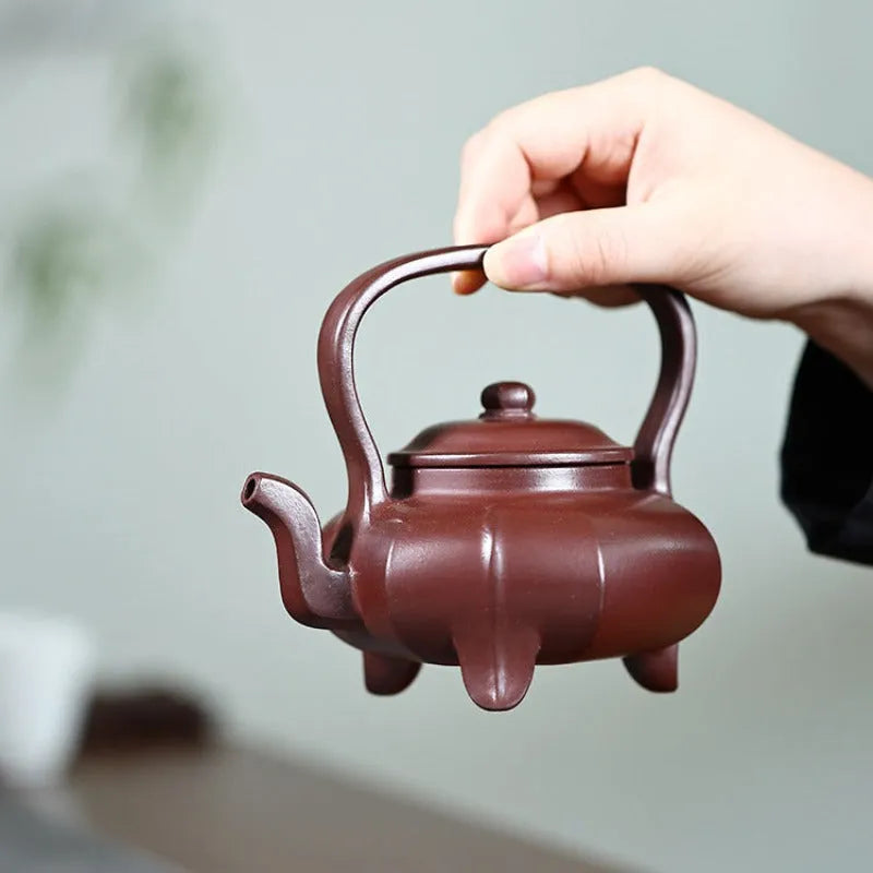 Yixing Zisha Teapot [Sanzu Tibi] (Zi Ni - 270ml) - YIQIN TEA HOUSE | yiqinteahouse.com | 200-300ml, new arrival, teapot, teaware, zisha teapot