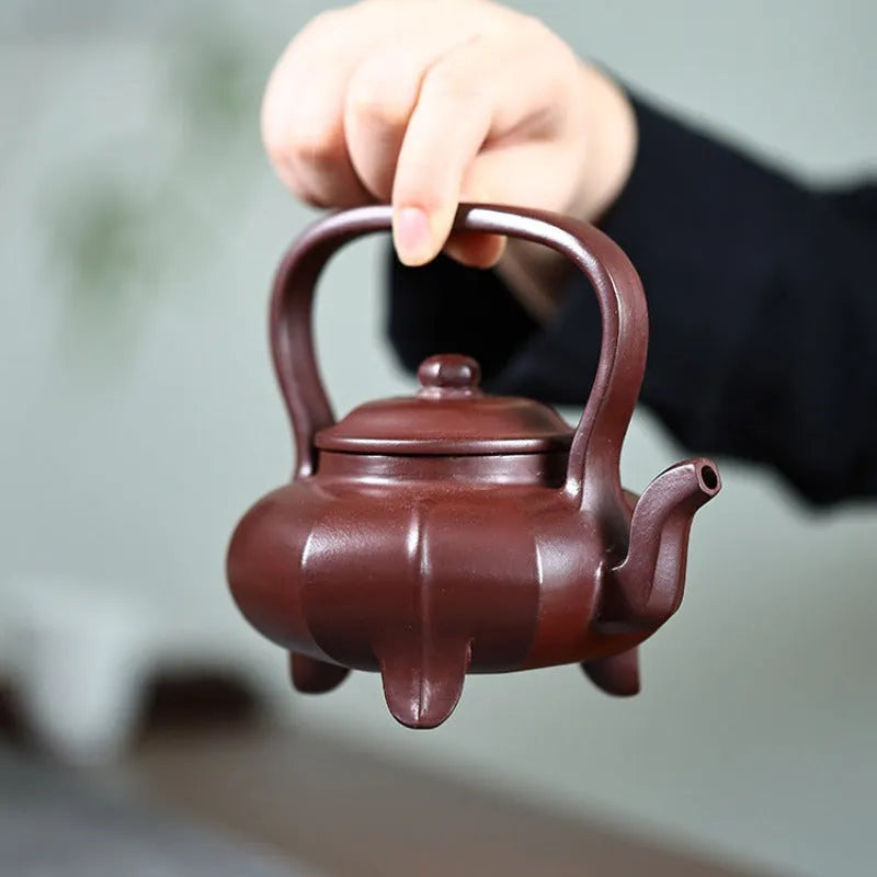 Yixing Zisha Teapot [Sanzu Tibi] (Zi Ni - 270ml) - YIQIN TEA HOUSE | yiqinteahouse.com | 200-300ml, new arrival, teapot, teaware, zisha teapot