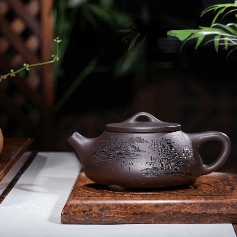 Yixing Zisha Teapot Set [Jingzhou Shi Piao] (Lao Zi Ni - 210ml) - YIQIN TEA HOUSE | yiqinteahouse.com | 200-300ml, teapot, teaware, teaware set, zisha teapot