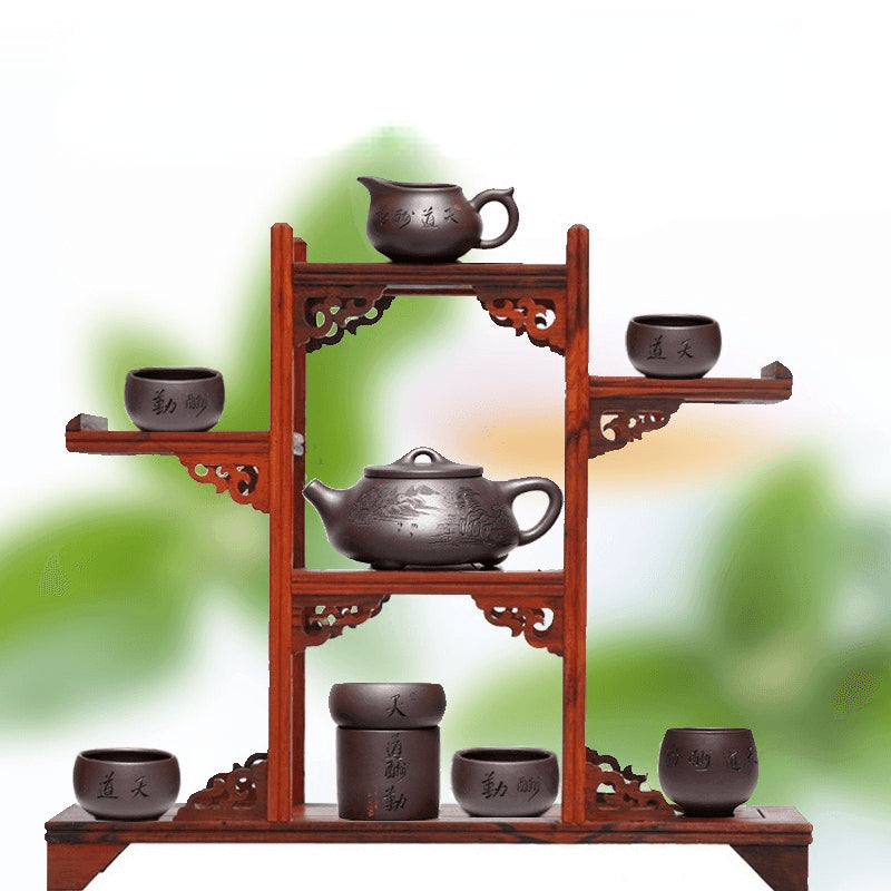 Yixing Zisha Teapot Set [Jingzhou Shi Piao] (Lao Zi Ni - 210ml) - YIQIN TEA HOUSE | yiqinteahouse.com | 200-300ml, teapot, teaware, teaware set, zisha teapot