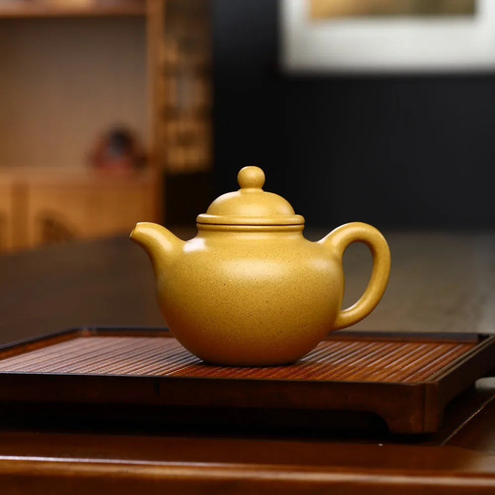 Yixing Zisha Teapot Set [Lotus Seed Pot] (Huangjin Duan Ni - 300ml) - YIQIN TEA HOUSE | yiqinteahouse.com | 200-300ml, teapot, teaware, teaware set, zisha teapot