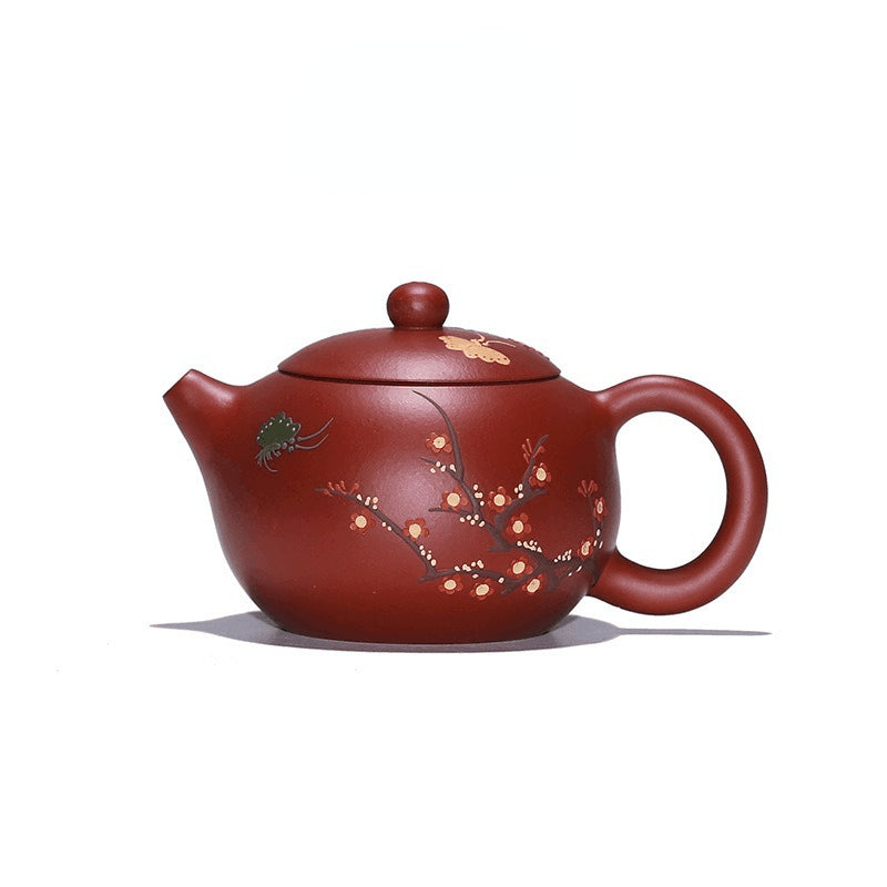 Yixing Zisha Teapot Set [Plum Blossom Xishi] (Dahongpao - 260ml) - YIQIN TEA HOUSE | yiqinteahouse.com | 200-300ml, teapot, teaware, teaware set, zisha teapot