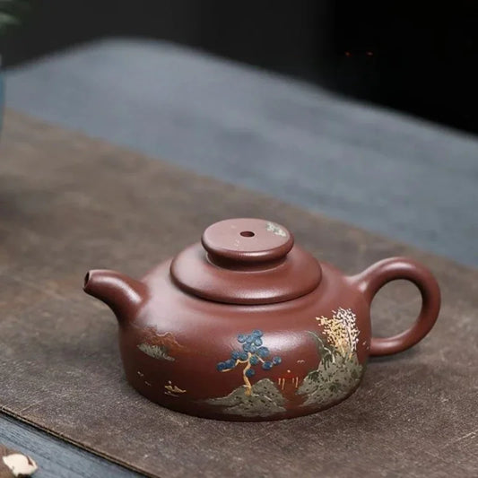 Yixing Zisha Teapot [Shanshui Han Jiang Julun] (Di Cao Qing - 250ml)