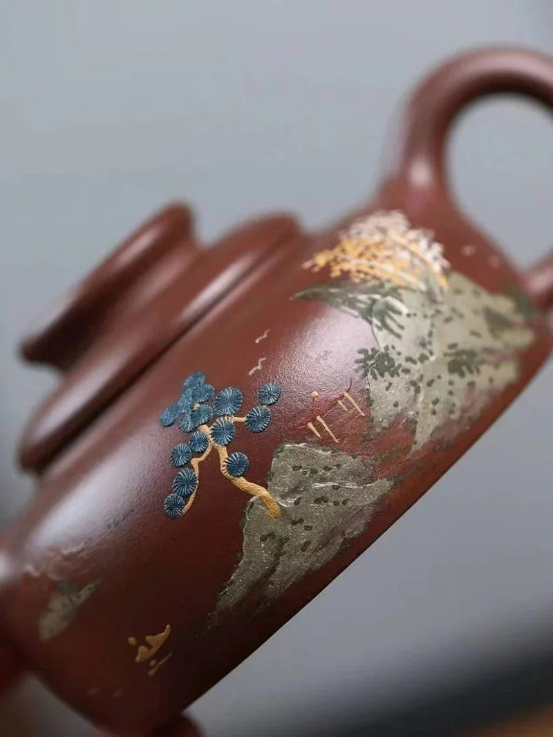 Yixing Zisha Teapot [Shanshui Han Jiang Julun] (Di Cao Qing - 250ml)