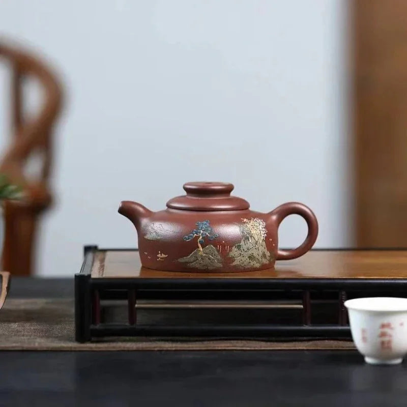 Yixing Zisha Teapot [Shanshui Han Jiang Julun] (Di Cao Qing - 250ml)
